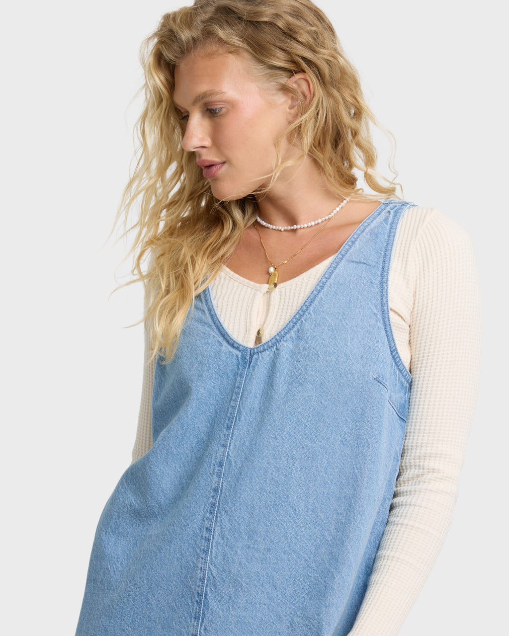 Lyla Saltwashed Mini Dress - Sea Blue