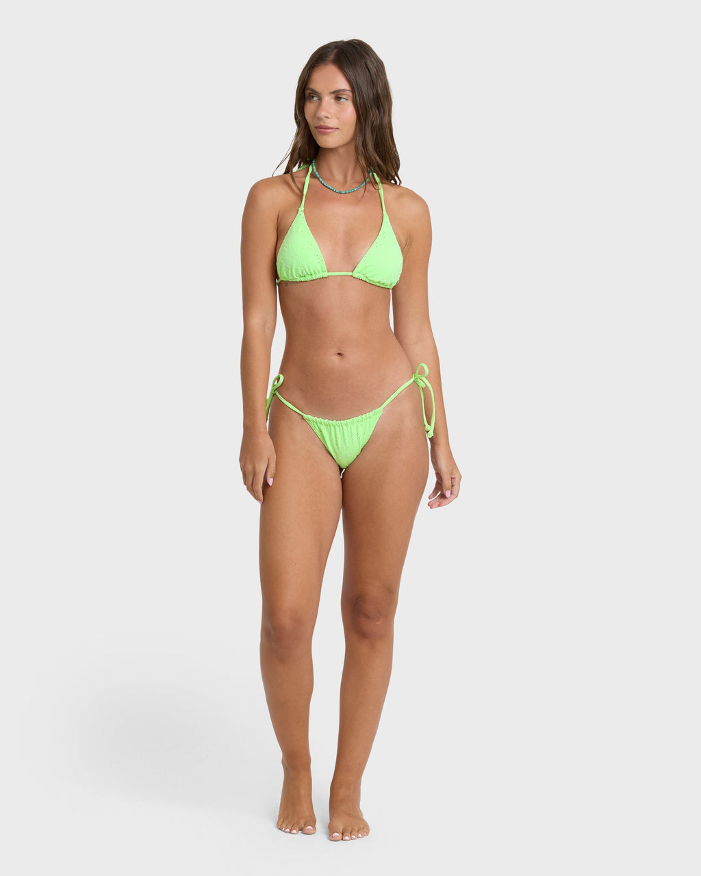 Simply Sweet Eyelet Low Tide Hike Medium Bikini Bottoms - Green Glow