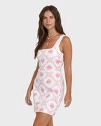 Sunlit Sky Mini Dress - Salt Crystal