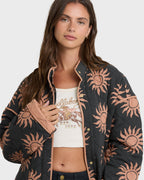 Folk Story Quilted Jacket - Black Sands