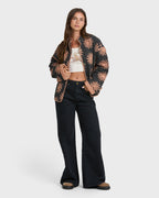 Folk Story Quilted Jacket - Black Sands