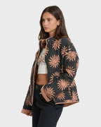 Folk Story Quilted Jacket - Black Sands