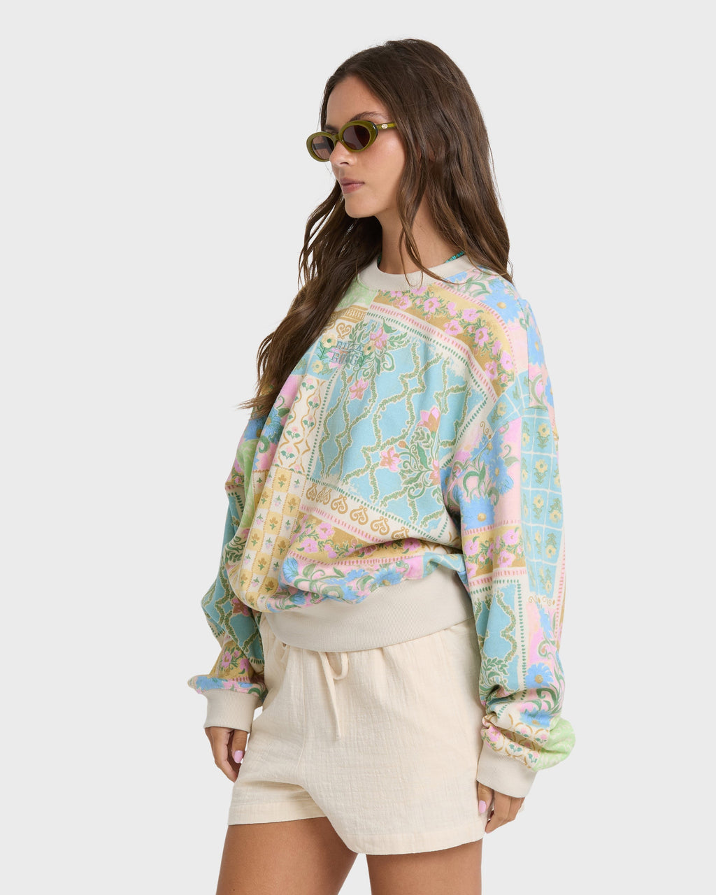 Love Crush Kendal Crewneck Sweatshirt - White Multi