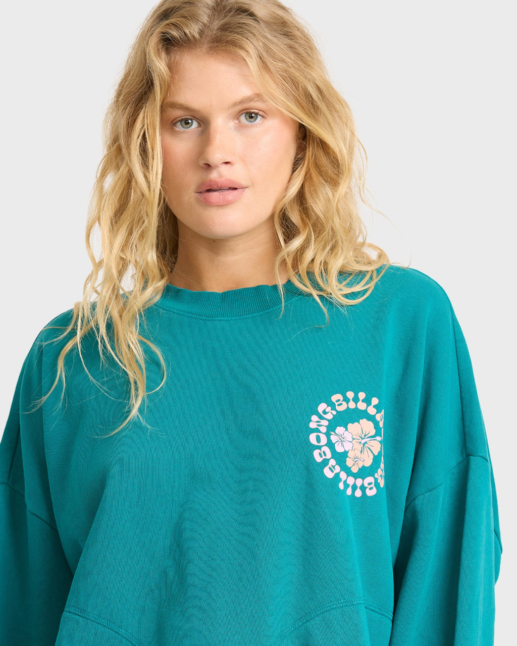 Pinky Keen Palm Crewneck Sweatshirt - Deep Lagoon