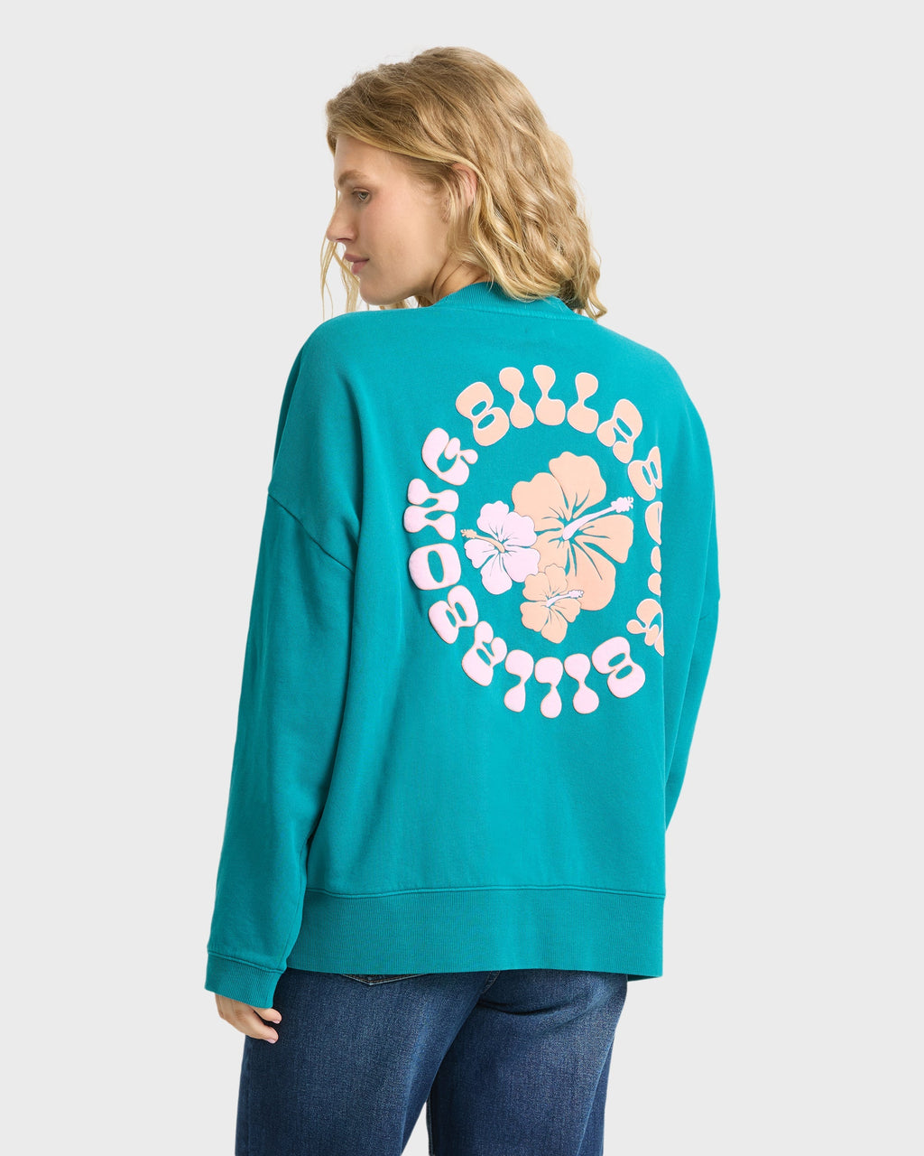 Pinky Keen Palm Crewneck Sweatshirt - Deep Lagoon