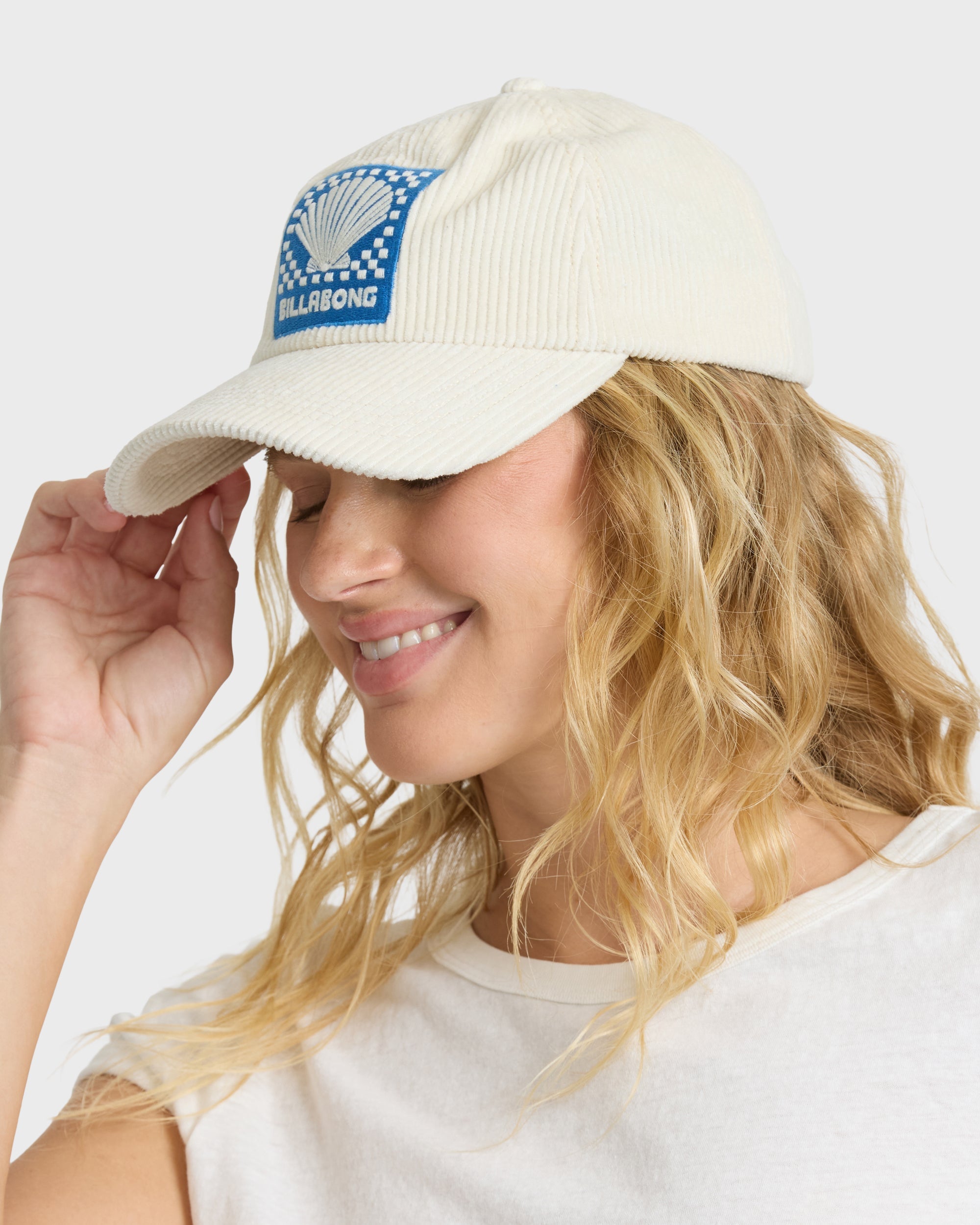 Corduroy Dad Cap Hat - White Cap