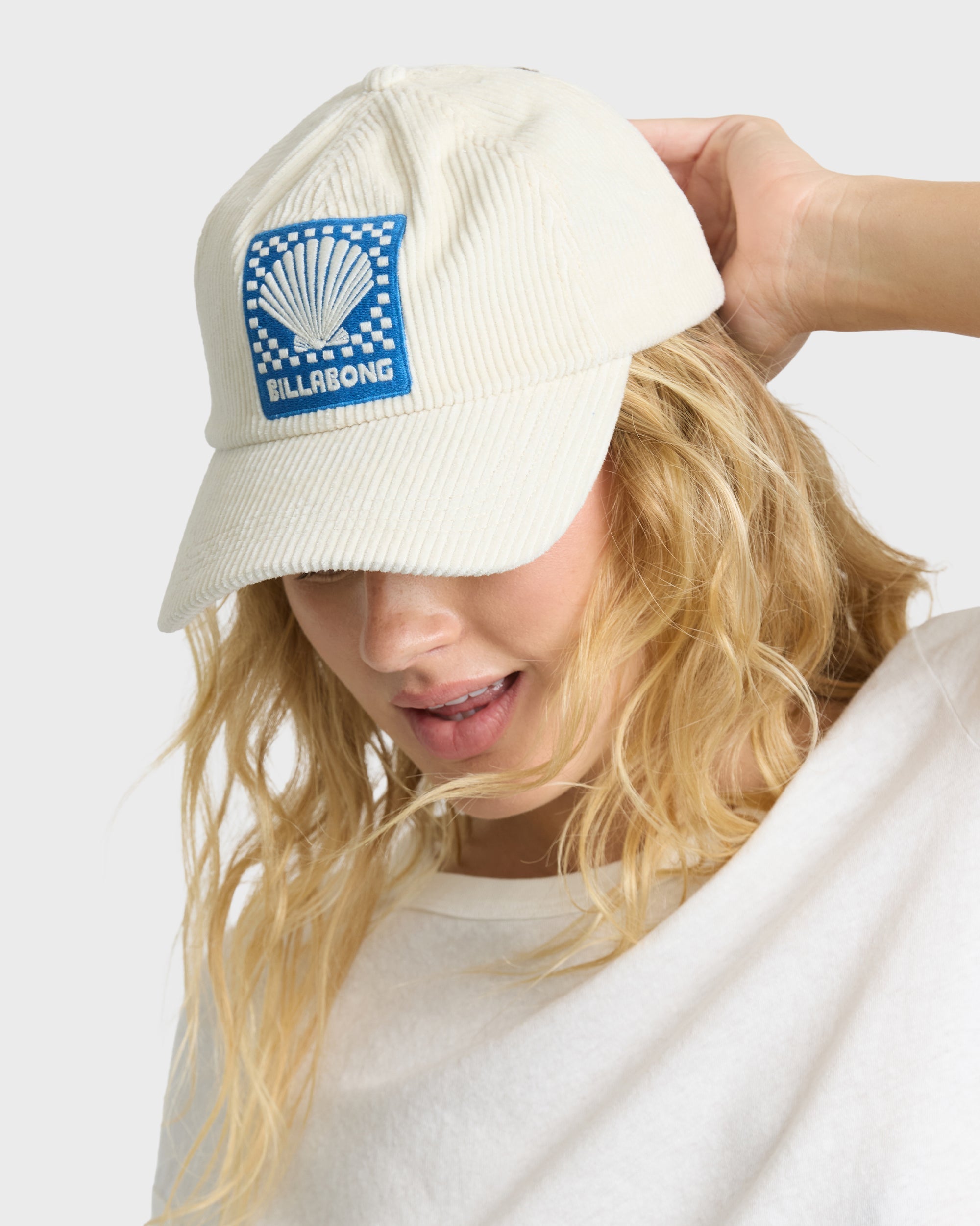 Corduroy Dad Cap Hat - White Cap