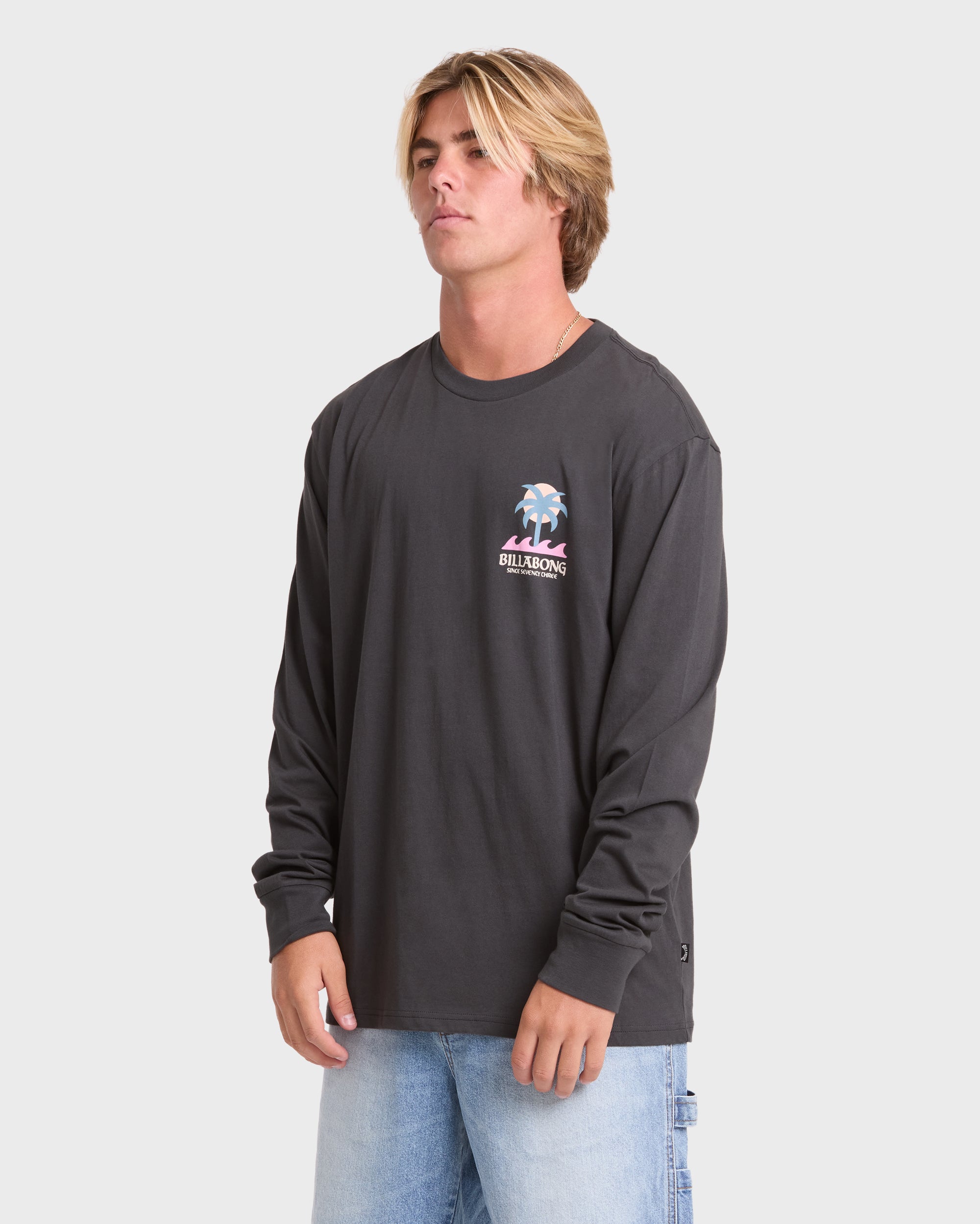 Portal Premium Long Sleeve Cotton T-Shirt - Raven
