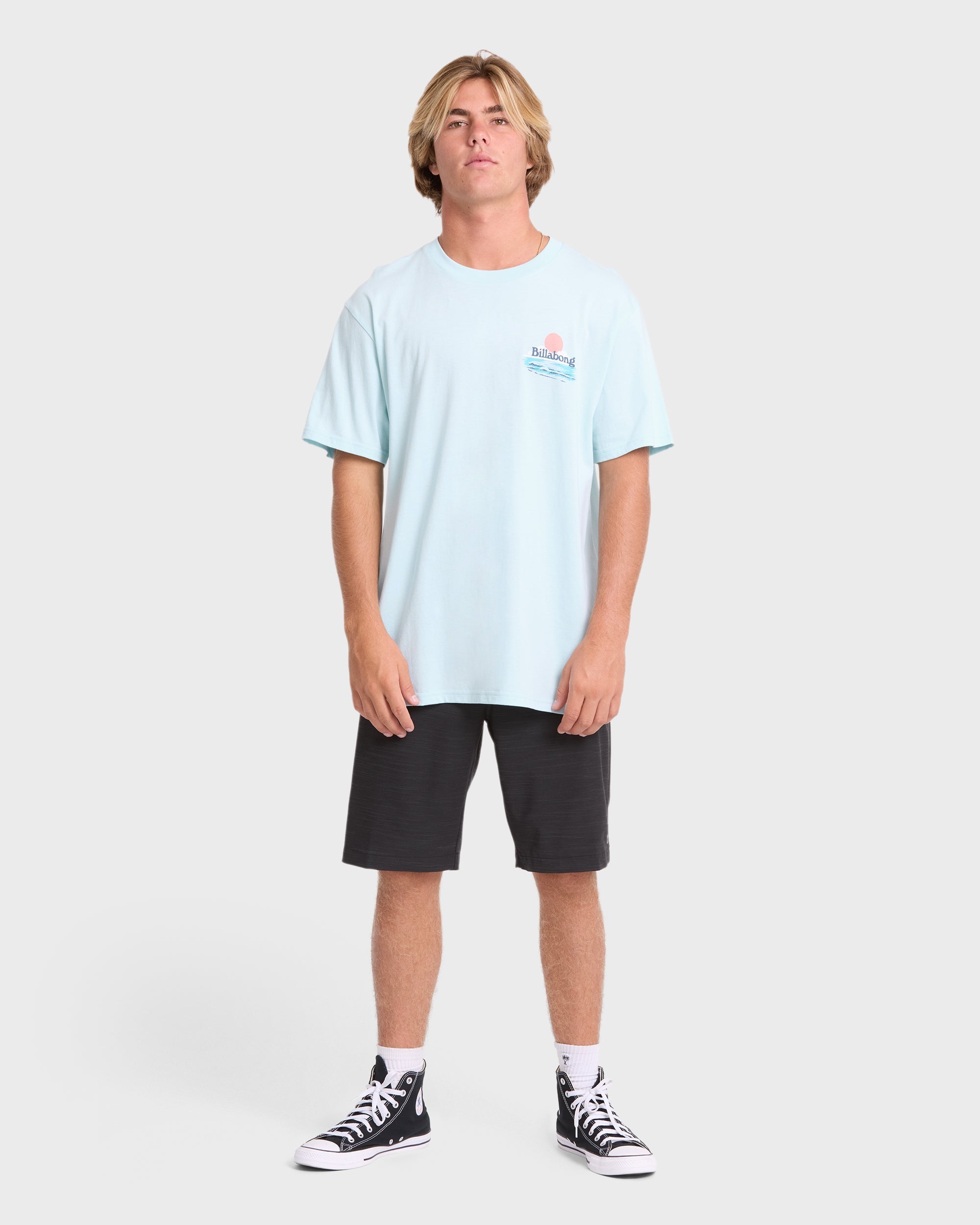 Lounge Premium Short Sleeve Knit Graphic T-Shirt - Coastal Blue
