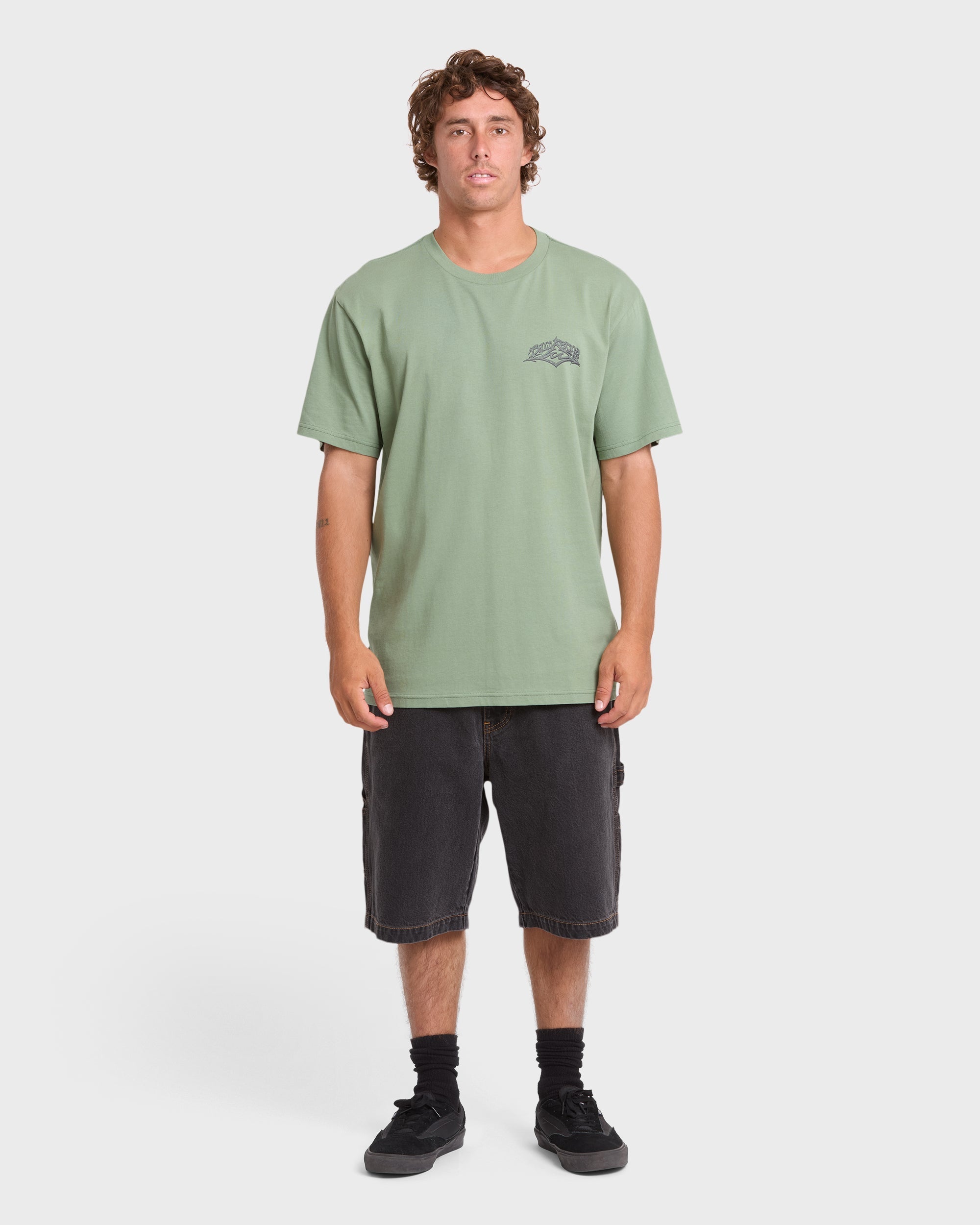 Reverse Premium Short Sleeve Cotton T-Shirt - Hedge Green