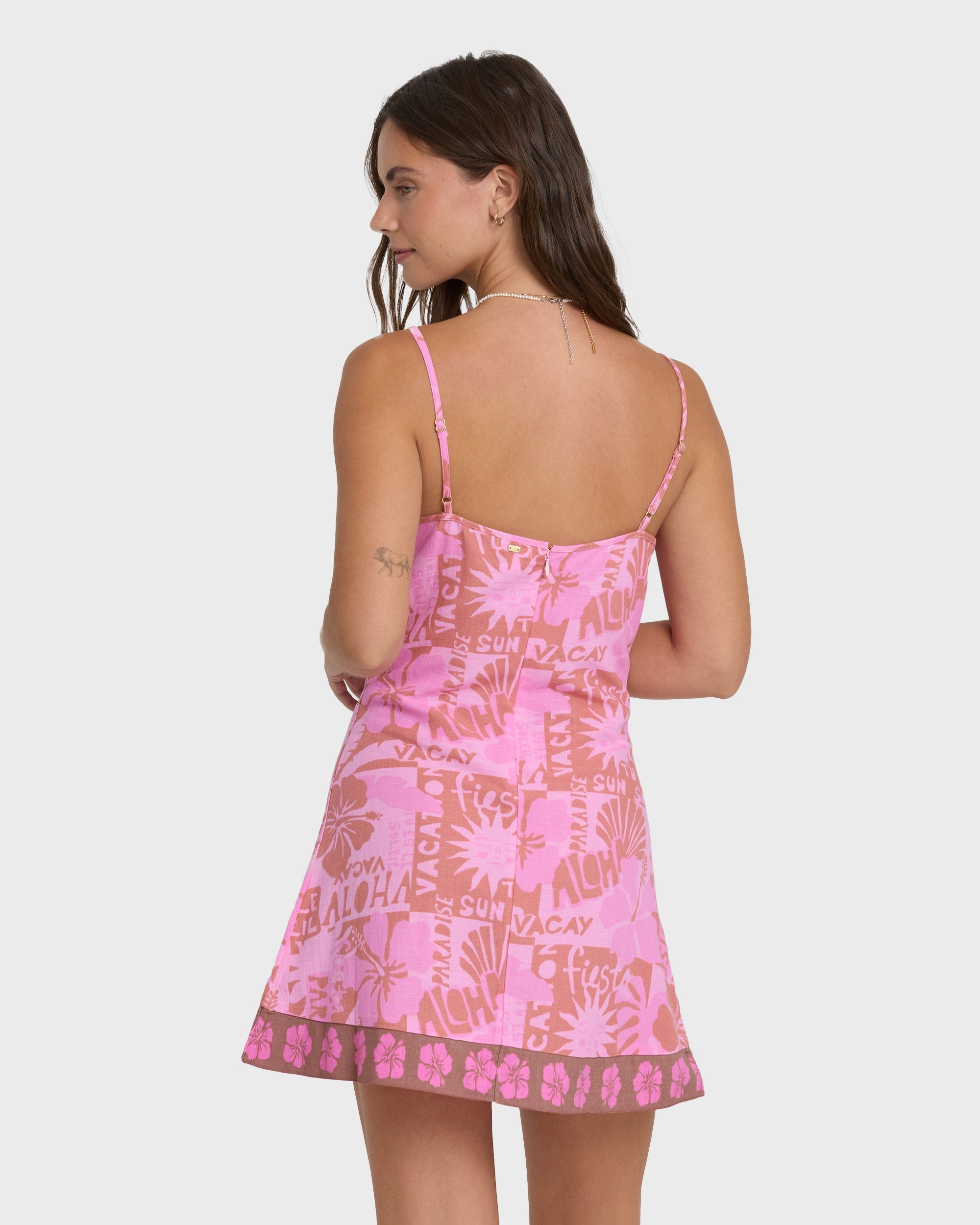Fresh Daze Mini Border Mini Dress - Party Pink