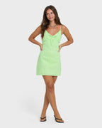Sun Lit Mini Dress - Green Glow