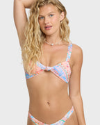 Daisy Chain Scrunch Bandeau Bikini Top - Pale Peach