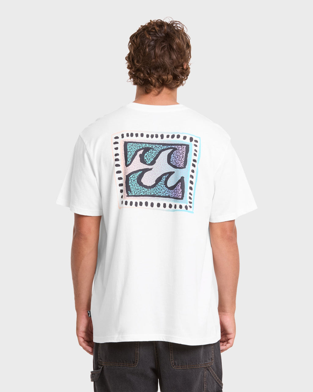 Crayon Wave Premium Short Sleeve Knit T-Shirt - Off White