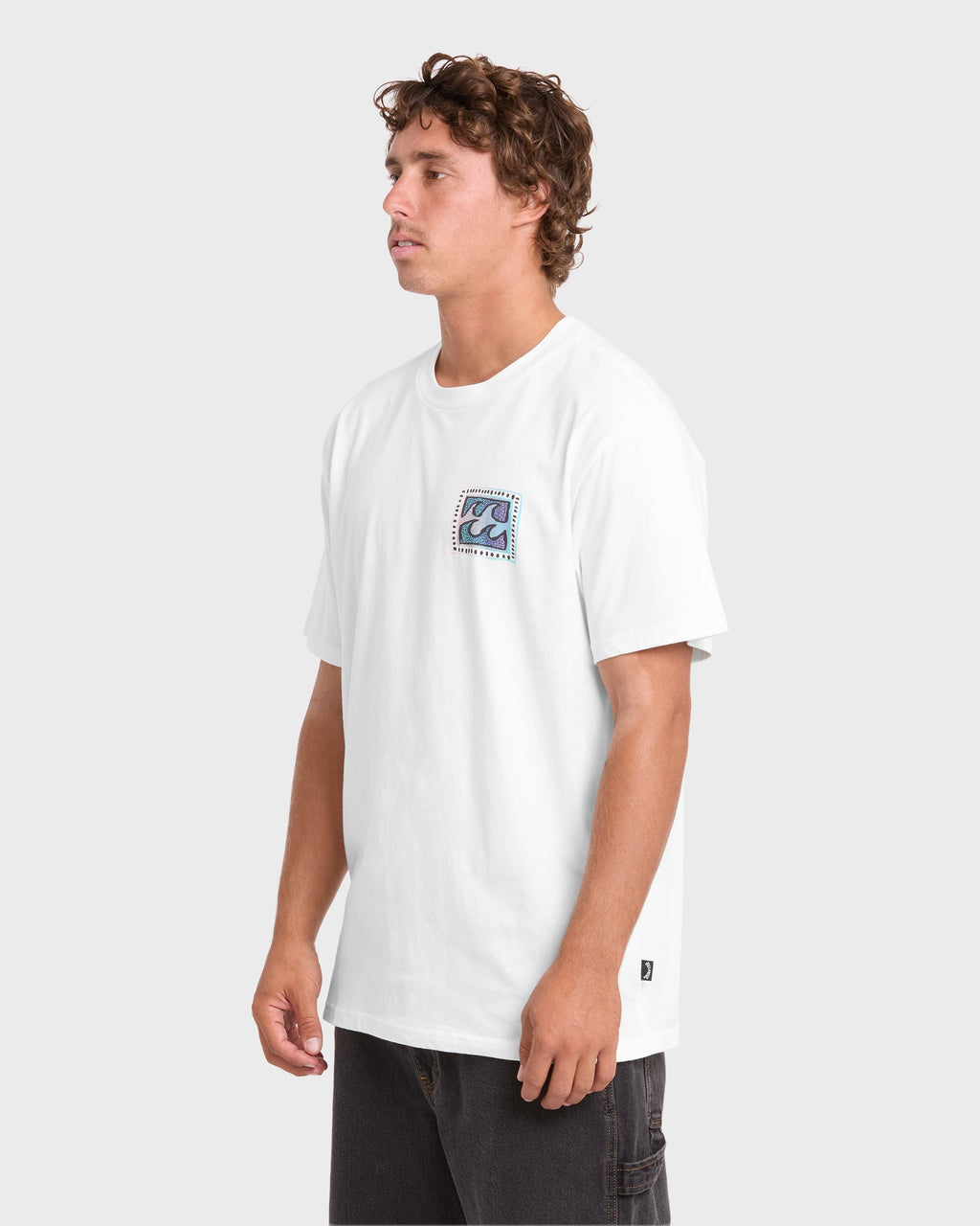 Crayon Wave Premium Short Sleeve Knit T-Shirt - Off White