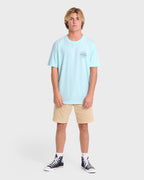 Single Fin Premium Short Sleeve Knit T-Shirt - Coastal Blue