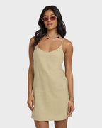 Summer Love Mini Slip Dress - Green Ash