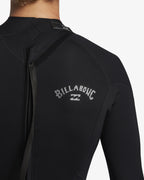 3/2mm Foil Flatlock Back Zip Wetsuit - Black